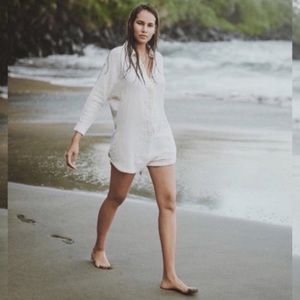 acacia Kapaa Romper in Bone